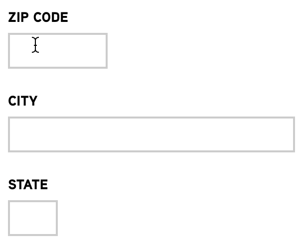 city and state lookup based on zip code input